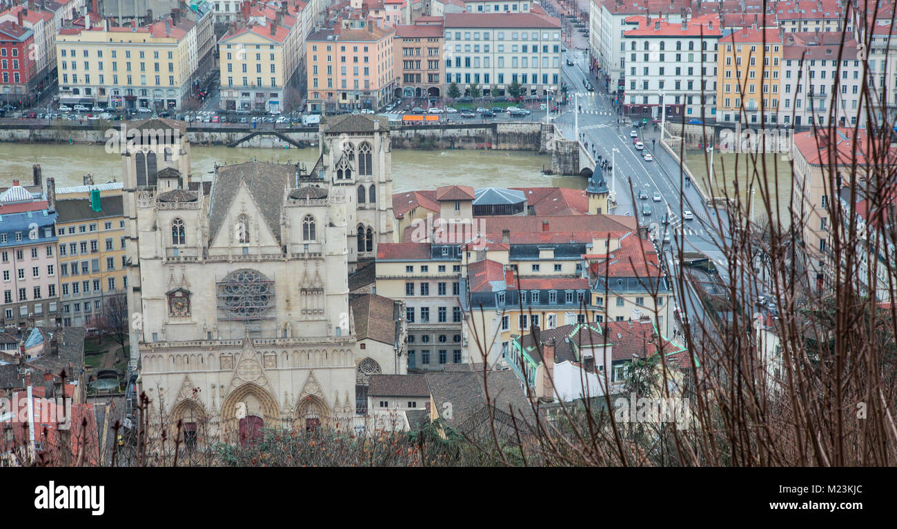 Vues de la ville de Lyon Banque D'Images