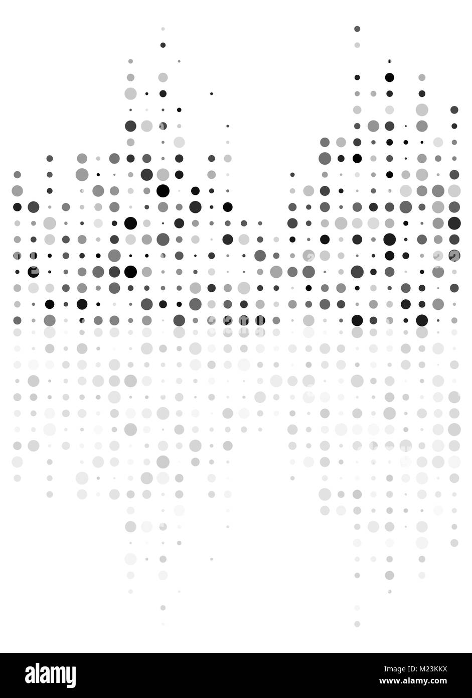 Égaliseur avec réflexion miroir, symbole de l'onde sonore isolé sur fond blanc Illustration de Vecteur