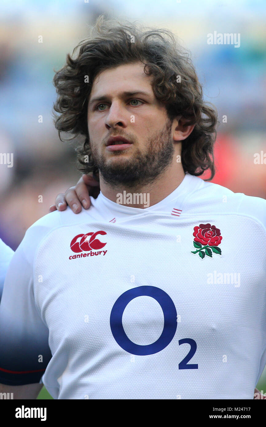 04.02.2018. Stadio Olimpico, Rome, Italie. Tournoi des Six Nations 2018. L'Italie contre l'Angleterre. Alec Hepburn en action pendant le match Italie contre l'Angleterre au Stadio Olimpico à Rome. Banque D'Images