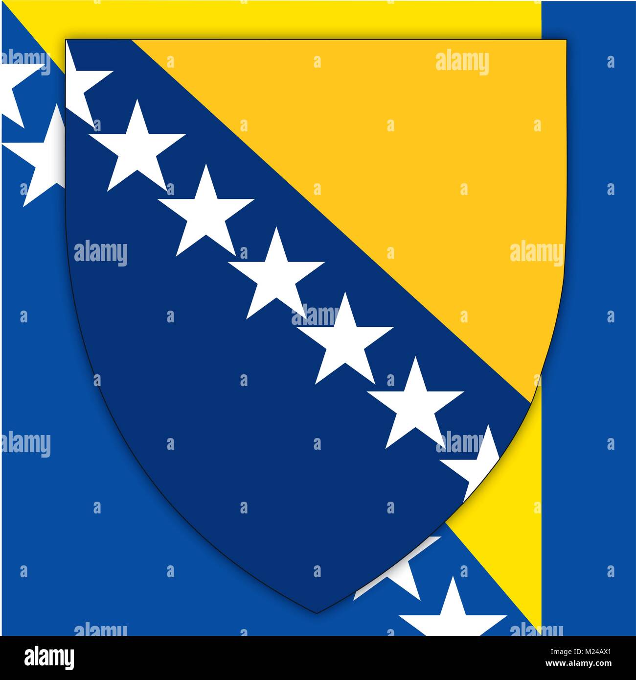La Bosnie-et-Herzégovine armoiries et Drapeau, deux symboles de la nation Illustration de Vecteur