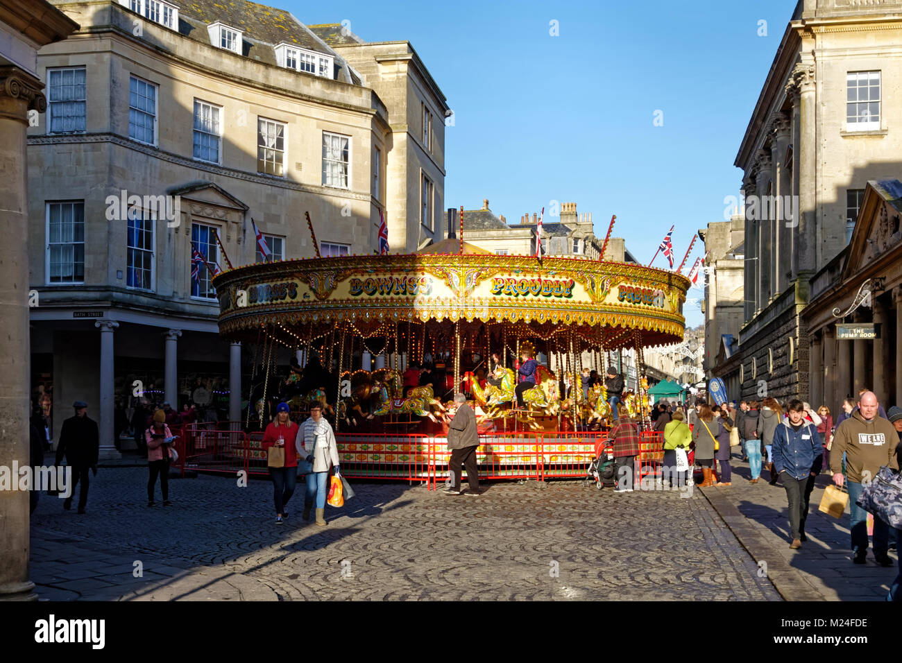 Stall Street, Bath, Somerset, Angleterre, Royaume-Uni, Noël 2017 Banque D'Images