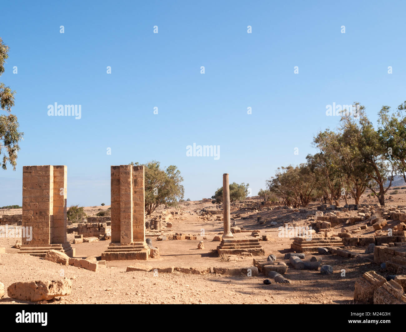 Vue de l'arches romaines dans Tolmeita Banque D'Images