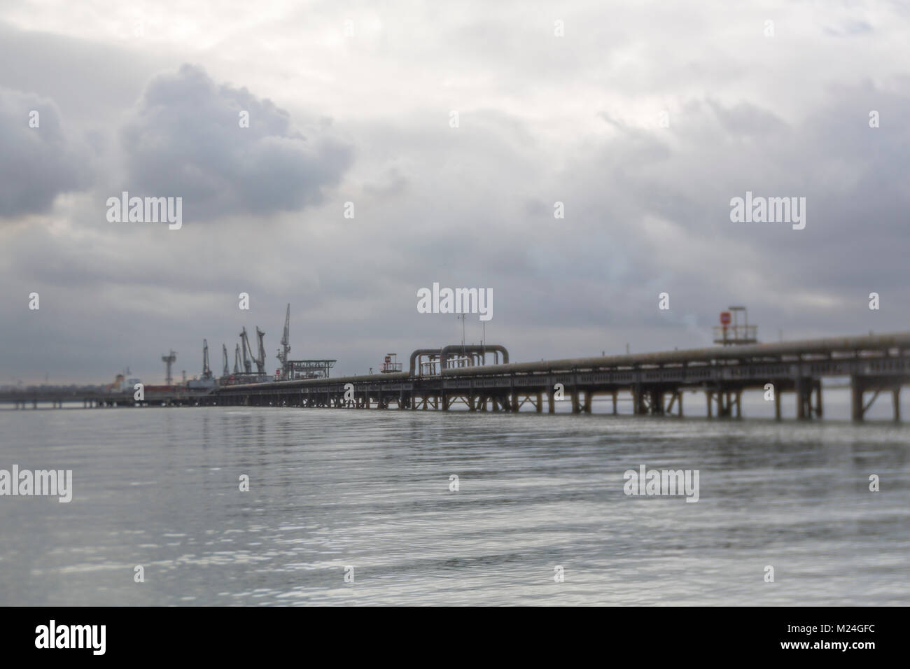 Le terminal pétrolier jetée à Hamble-le-Riz, Southampton Banque D'Images