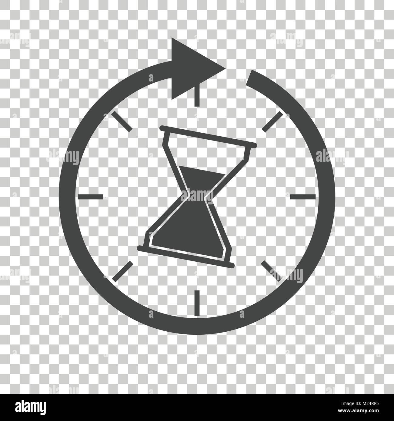 L'icône de temps. Télévision vector illustration avec hourglass sur fond isolé. Illustration de Vecteur
