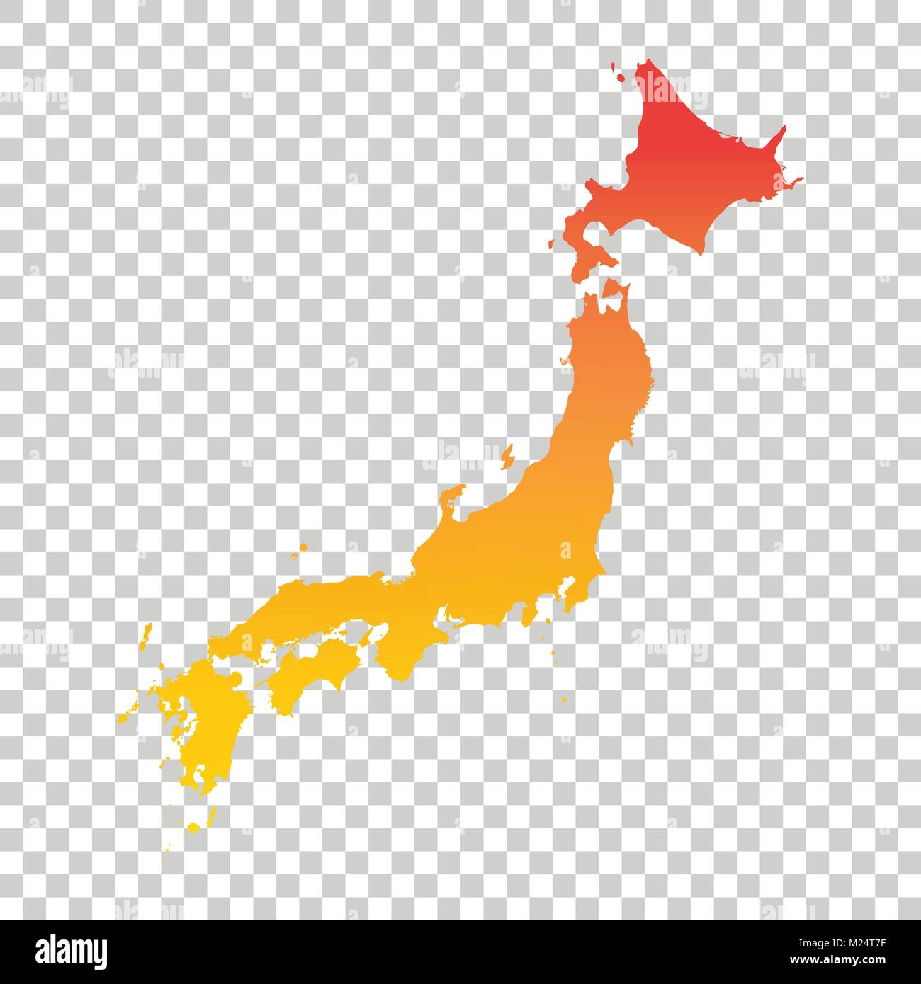 La carte du Japon. Orange colorés vector illustration Illustration de Vecteur