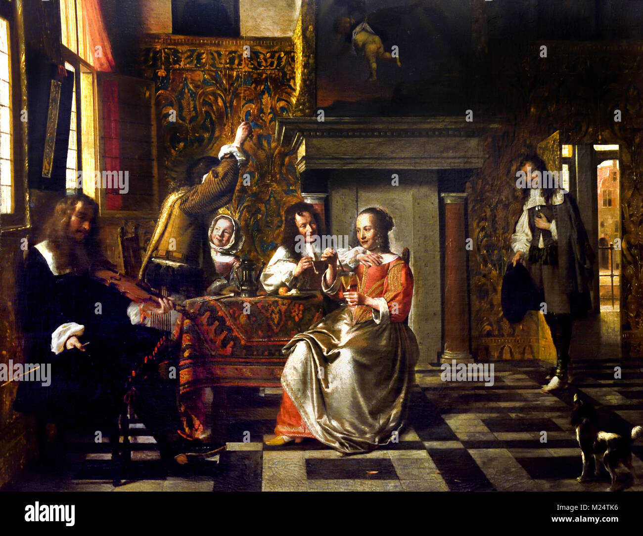 Merry Company 1663 Pieter de Hooch !629-1684 Pays-Bas Néerlandais Banque D'Images