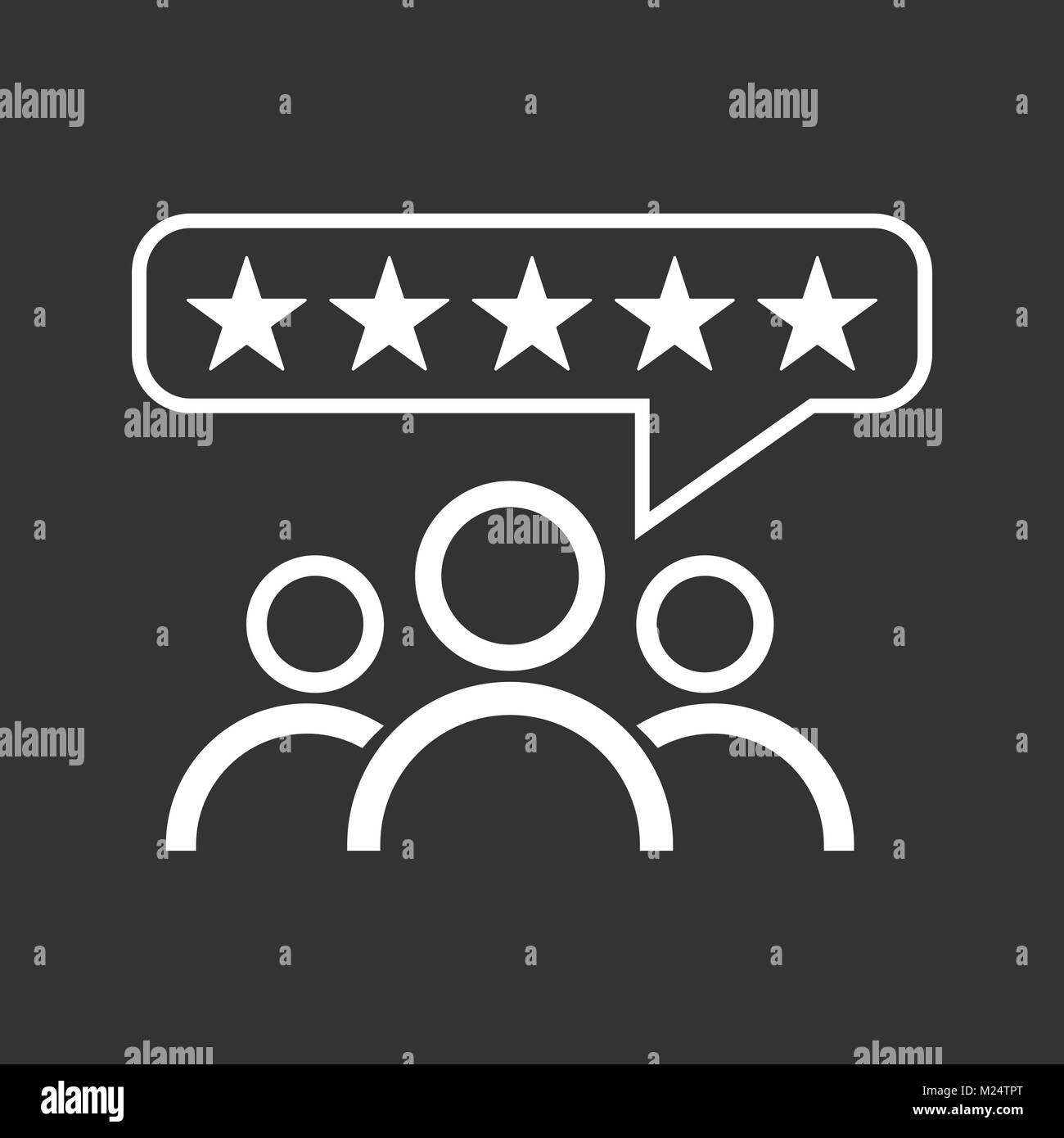 Les commentaires, notation, commentaires de l'utilisateur icône vecteur concept. Télévision illustration sur fond noir. Illustration de Vecteur
