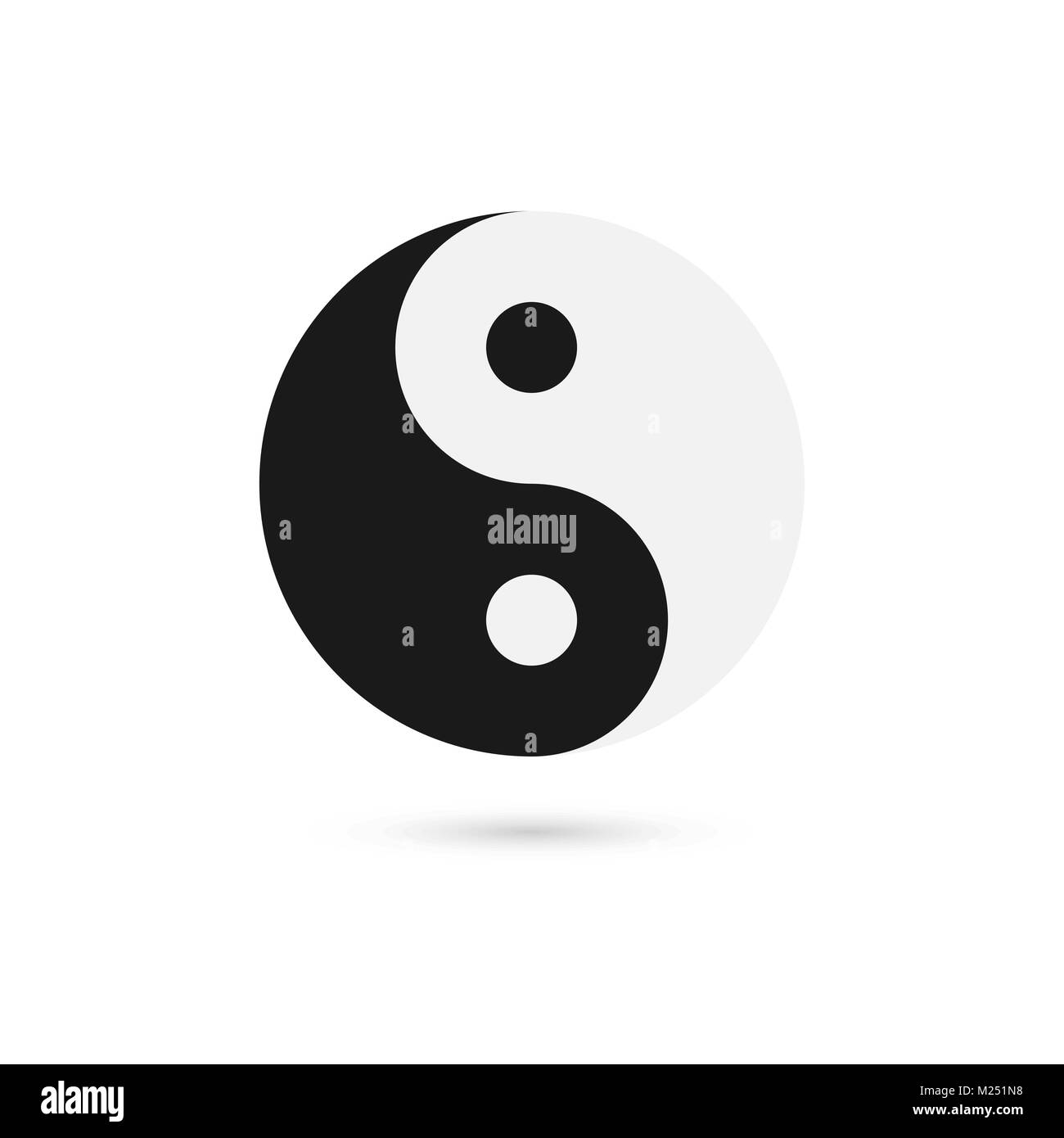 L'Est de l'ancien symbole Yin Yang. L'harmonie et l'équilibre sign Illustration de Vecteur