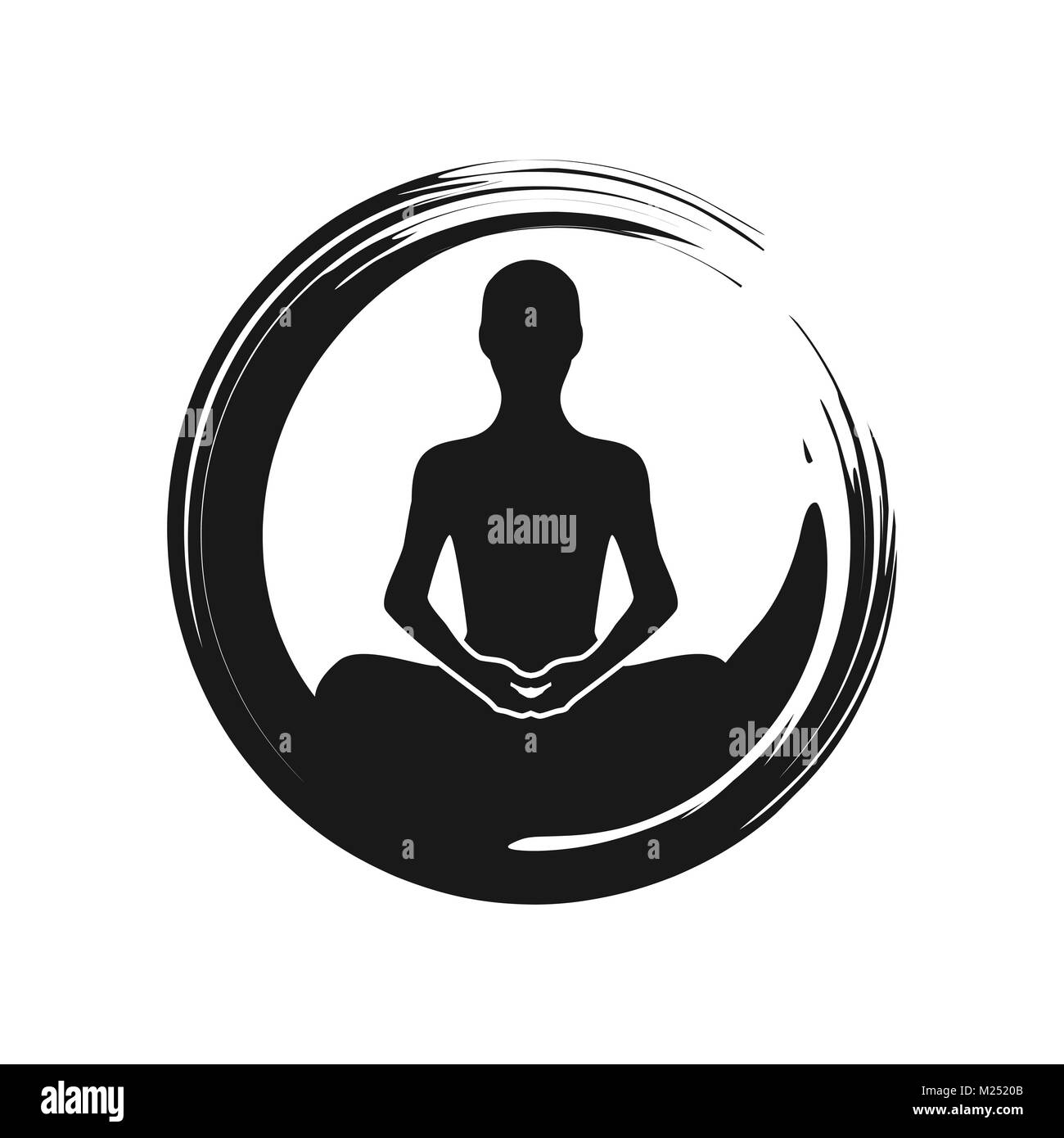 Yoga méditation Zen symbole abstrait Brush Vector Graphic Design Illustration de Vecteur