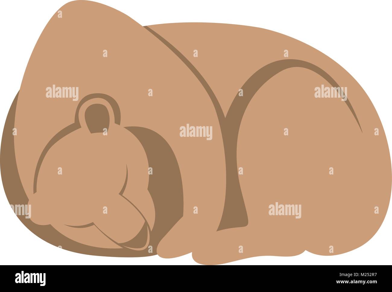 Couchage ours cartoon vector illustration style plat côté profil Illustration de Vecteur