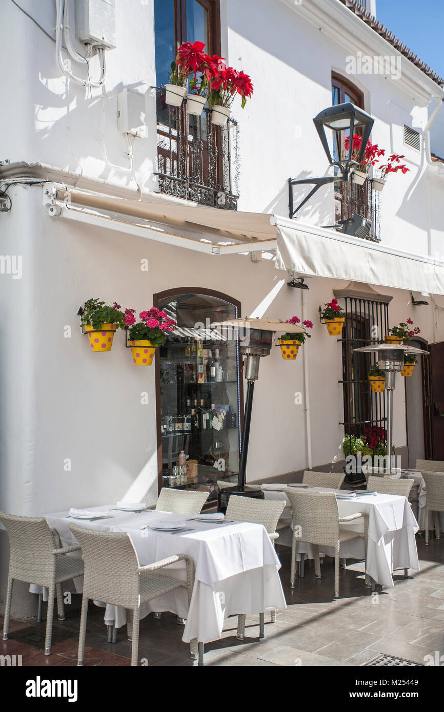 Les repas en plein air en Espagne, Banque D'Images