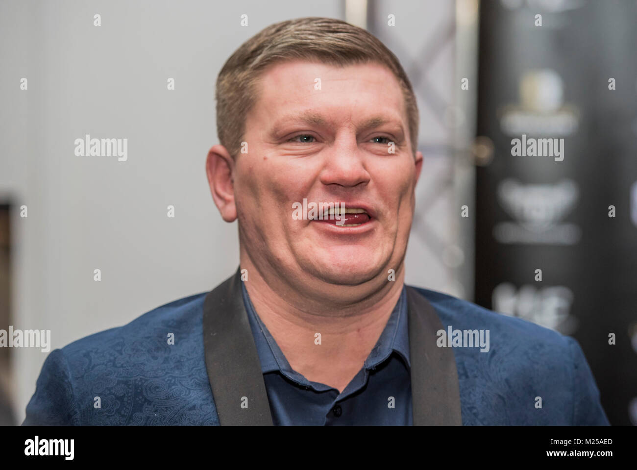 Londres, Royaume-Uni. 5 Février, 2018. Ricky Hatton - Le lancement officiel de l'ULTIMATE BOXER, la première marque de divertissement de boxe, moi à Londres. Le seul format d'élimination, approuvée par le Conseil britannique de boxe, de contrôle, les jeunes de talent inexploité Professionnel boxeurs britanniques de la vie change de carrière, avec de grands prix en argent offerts pour le tournoi champion. Crédit : Guy Bell/Alamy Live News Banque D'Images