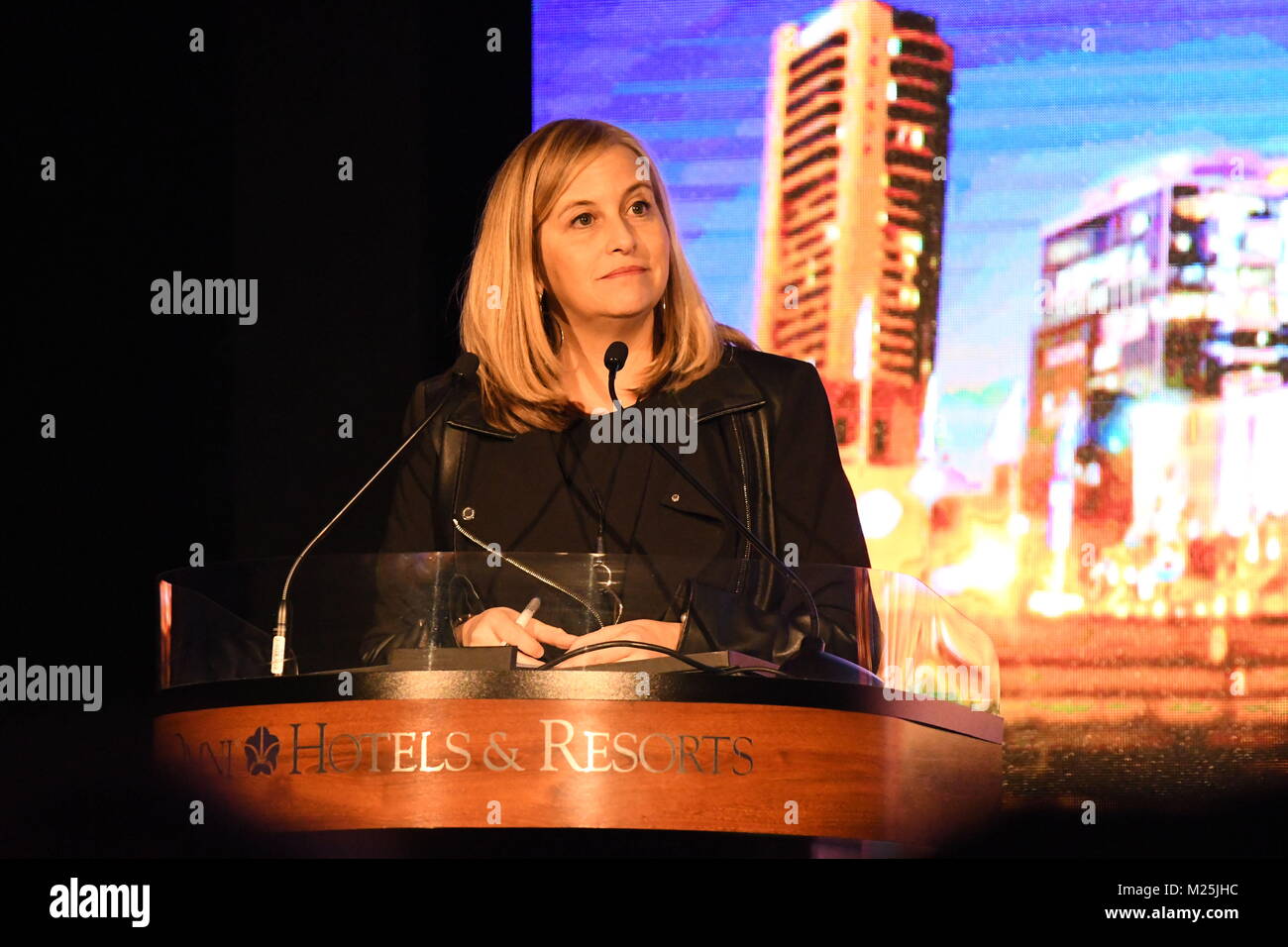 Nashville, Tennessee, USA. 5e Février, 2018. 05 février 2018 - Nashville, Tennessee - Megan Barry. CRS 2018 Cérémonie d'ouverture, tenue à l'hôtel Omni. Crédit photo : Dara-Michelle Farr/AdMedia Crédit : Dara-Michelle Farr/AdMedia/ZUMA/Alamy Fil Live News Banque D'Images