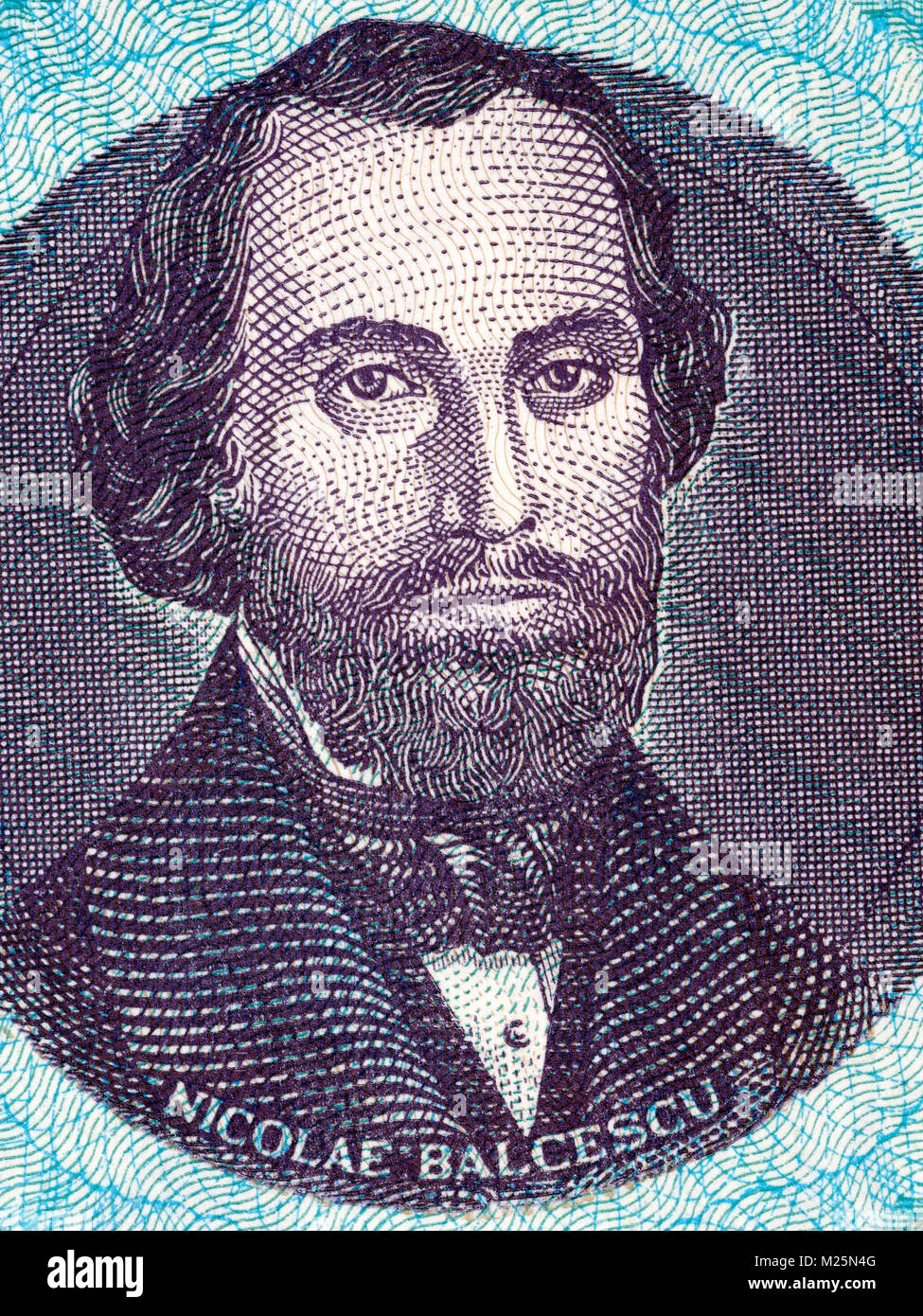 Portrait de Nicolae Balcescu argent Roumain Banque D'Images