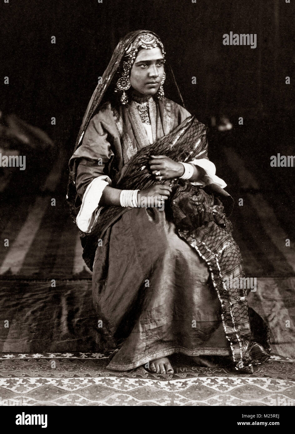 C. 1880 L'Inde - Indian woman Banque D'Images