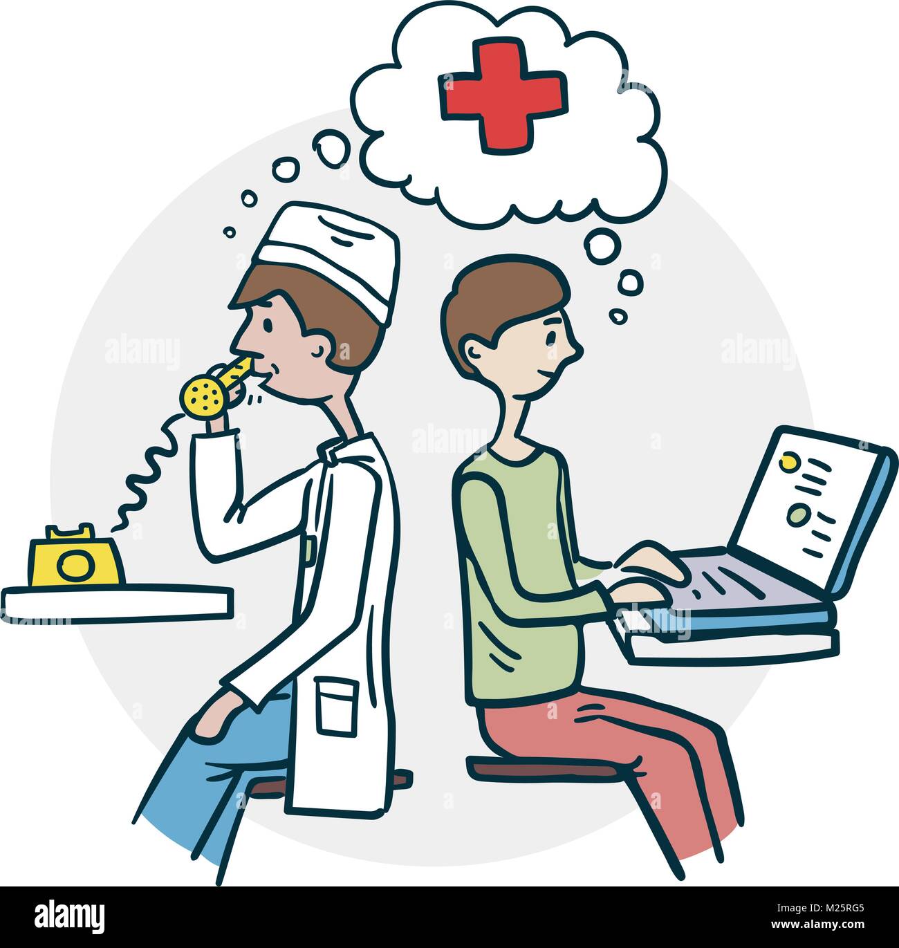 Le patient consulte un médecin icon Illustration de Vecteur