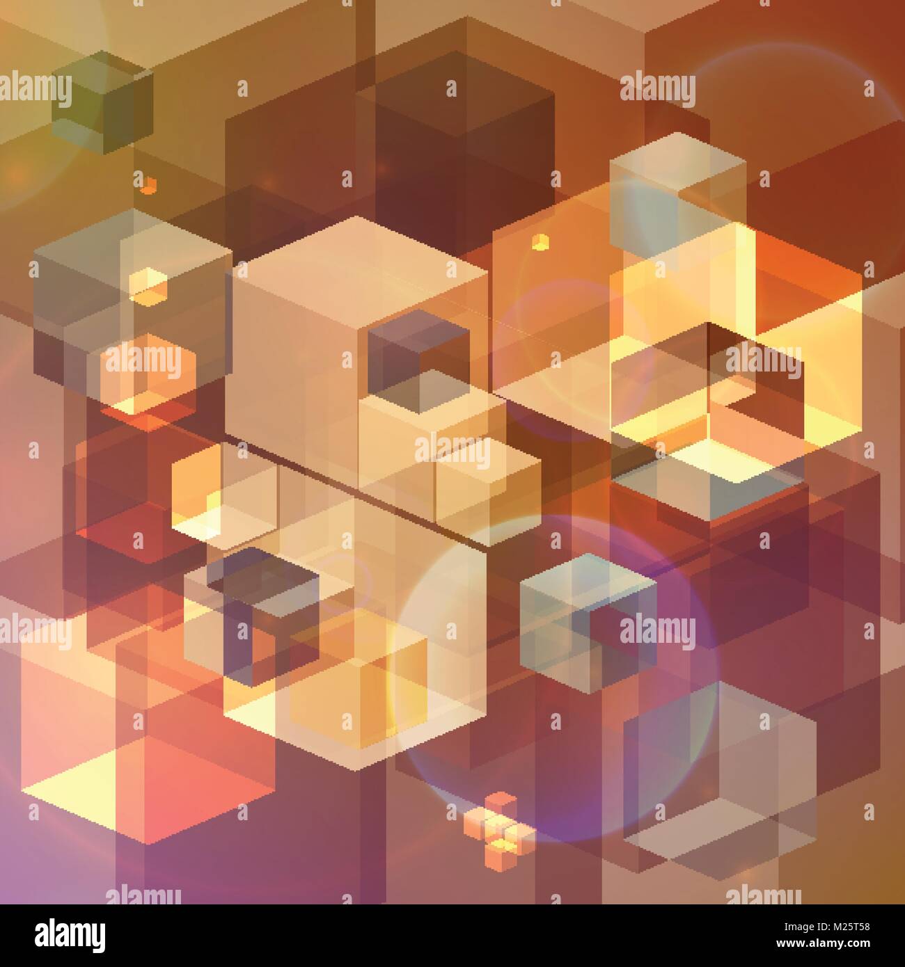 Abstract cubes, vector illustration Illustration de Vecteur