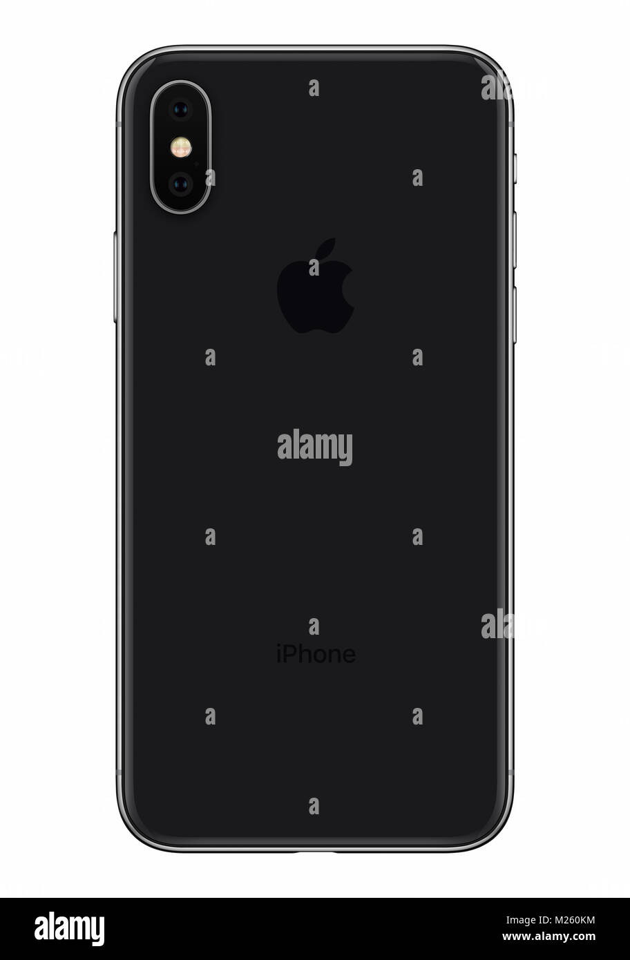 Apple iPhone Gris espace X arrière Vue avant isolé sur fond blanc. Banque D'Images