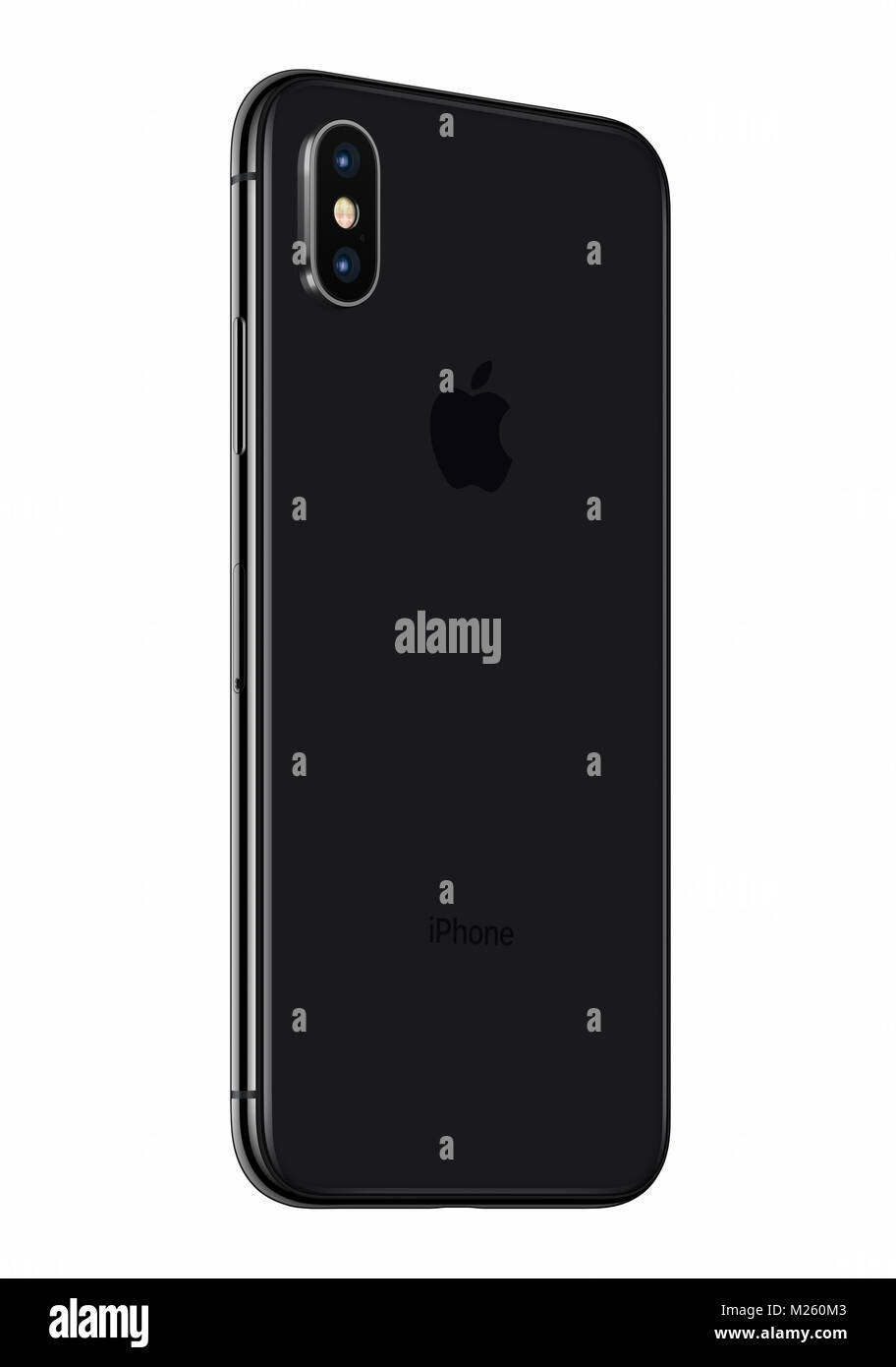 Apple iphone noir x dos tourné isolé sur fond blanc. iPhone 10 smartphone  est le plus récent d'apple inc avec conception sans cadre Photo Stock -  Alamy
