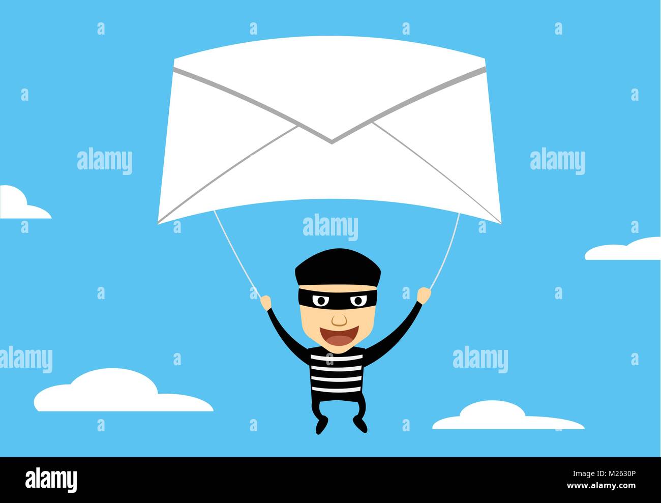 L'outilsi utiliser Mail Phishing pour hacking, vector cartoon Illustration de Vecteur