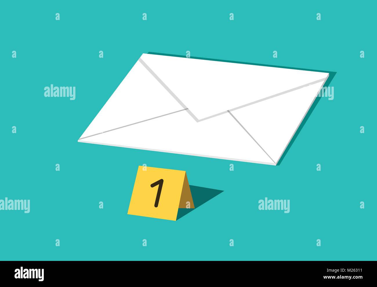 Lettre et E-mail sont d'importants éléments de preuve dans la criminalité, vector Illustration de Vecteur