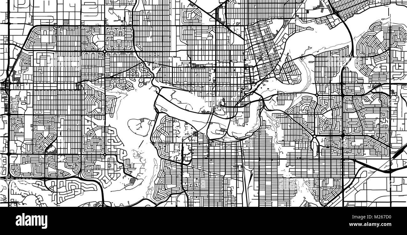 Vecteur urbain plan de la ville de Edmonton, Canada Illustration de Vecteur