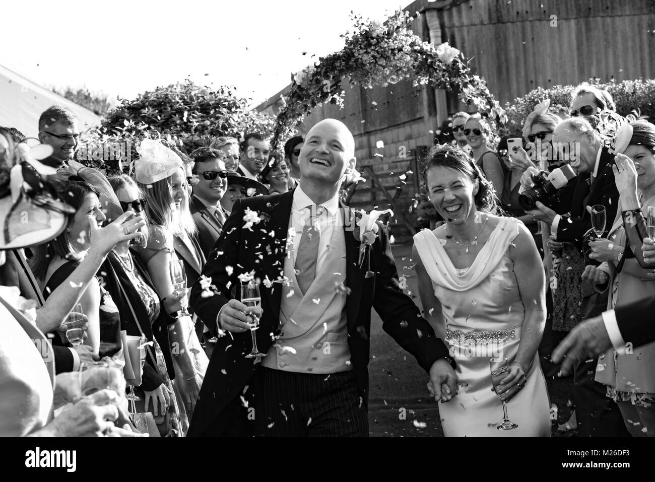 Black & White Wedding Banque D'Images