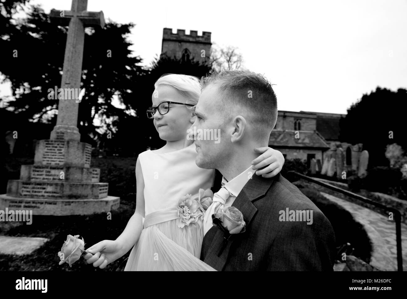 Black & White Wedding Banque D'Images