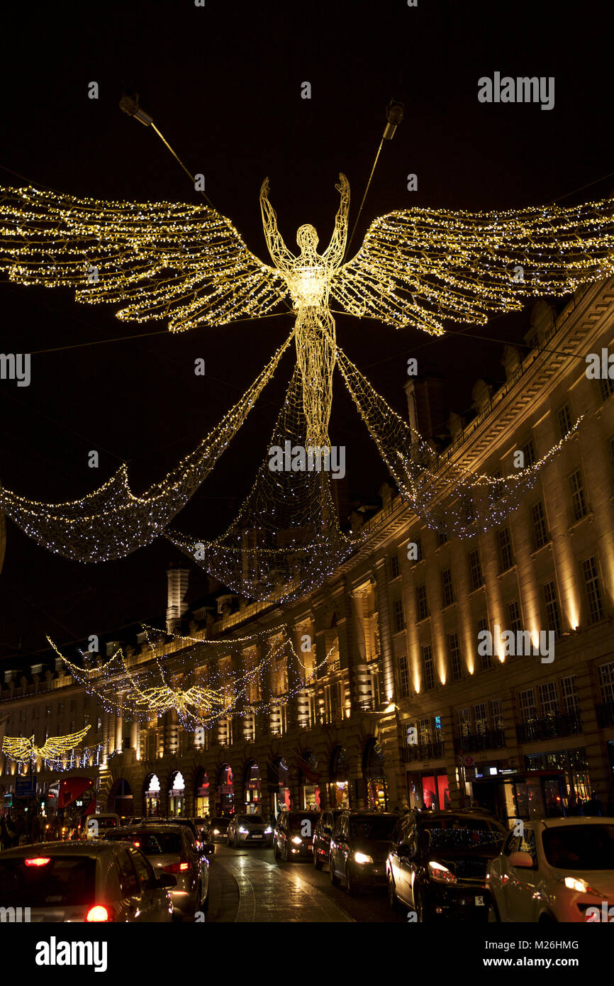 London Regent Street Lumières de Noël, England, UK. Banque D'Images