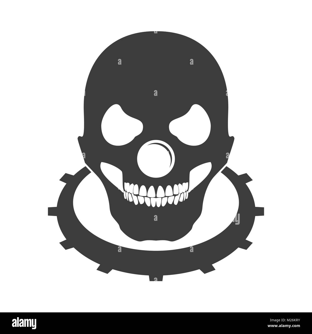 Crâne Chauve à tête de clown Symbole Logo Emblème Vector Graphic Design Illustration de Vecteur