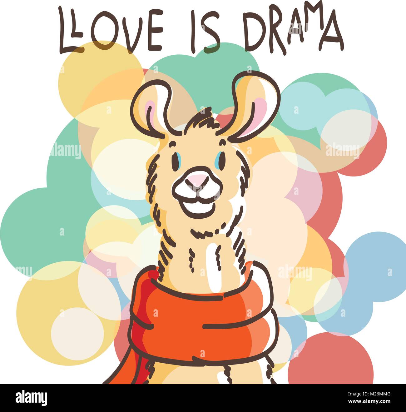Carte Cartoon Cute Avec Lama Citation Motivation Et D Inspiration