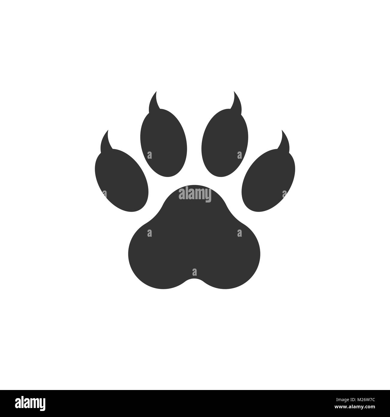 Paw icône imprimer vector illustration isolé sur fond blanc. Chien, chat, patte d'ours télévision symbole pictogramme. Illustration de Vecteur