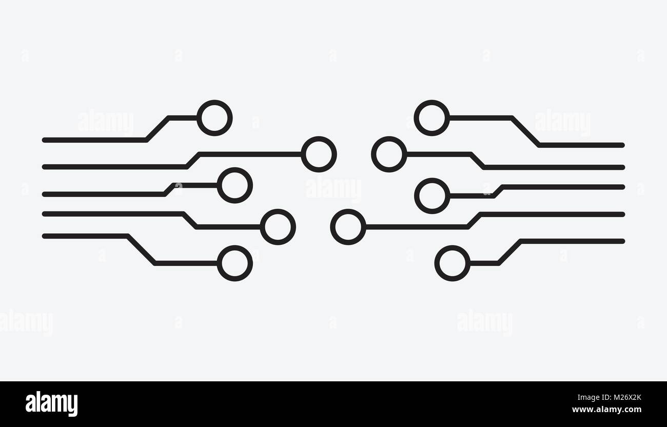 L'icône de la carte de circuits imprimés. Schéma de la technologie télévision symbole vector illustration sur fond blanc. Illustration de Vecteur