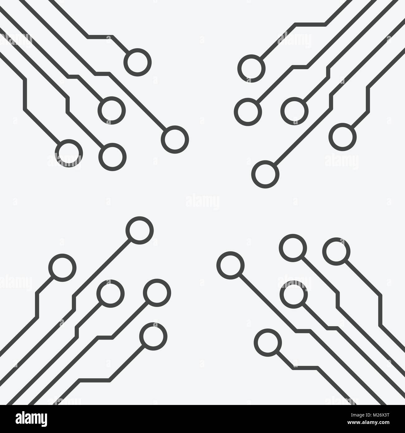 L'icône de la carte de circuits imprimés. Schéma de la technologie télévision symbole vector illustration sur fond blanc. Illustration de Vecteur