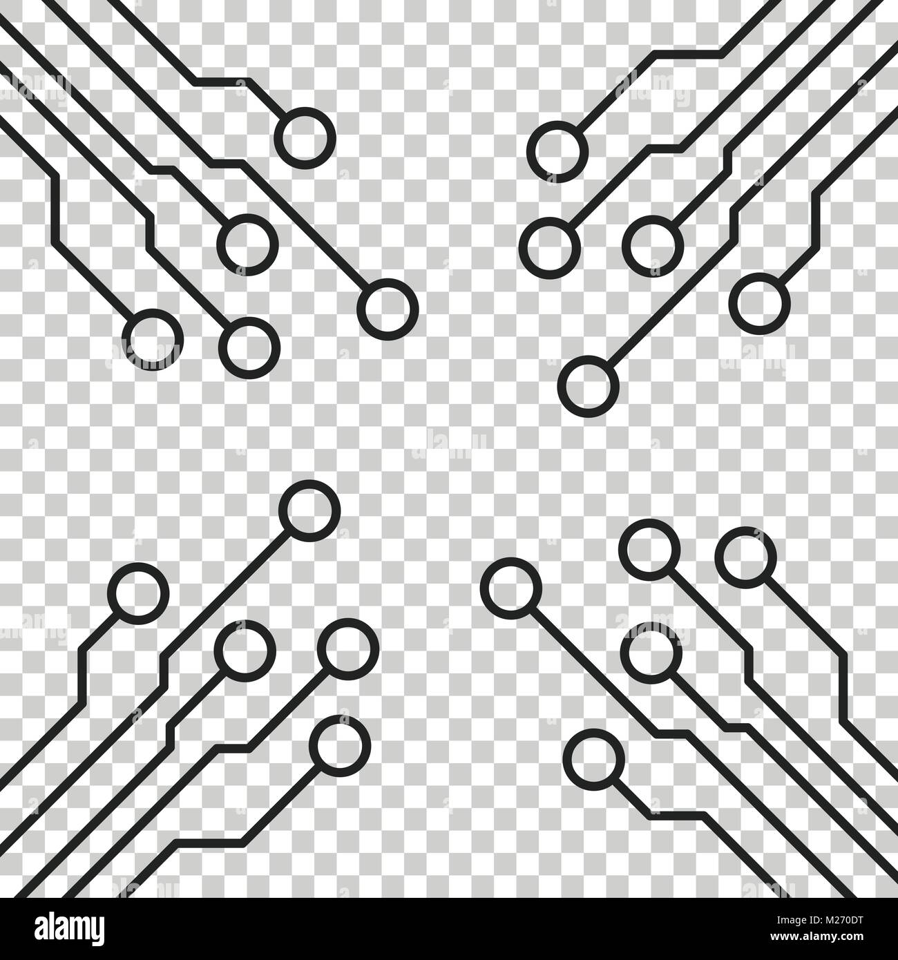L'icône de la carte de circuits imprimés. Schéma de la technologie télévision symbole vector illustration sur fond isolé. Illustration de Vecteur