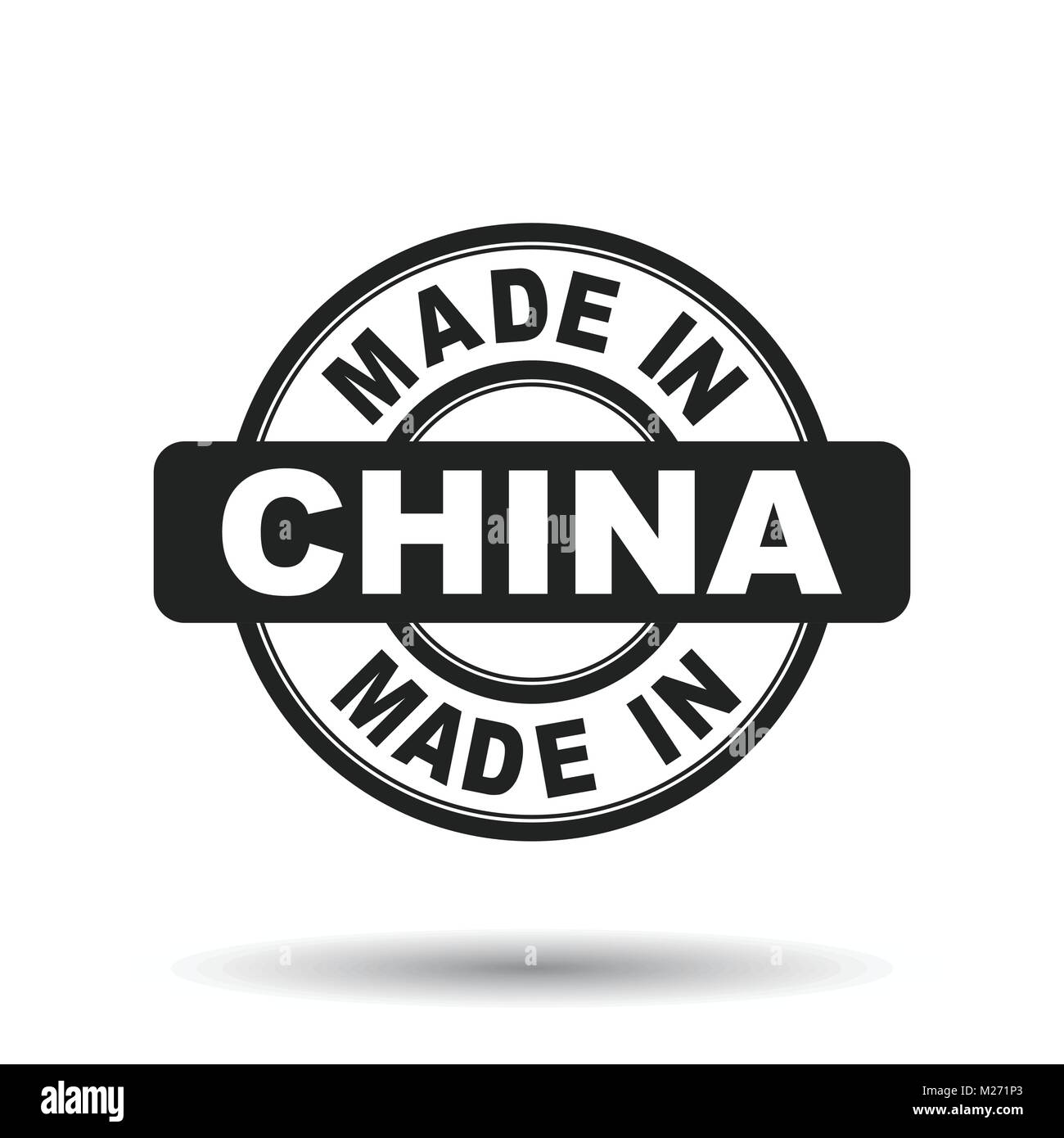 Fabriqué en Chine black stamp. Vector illustration sur fond blanc Illustration de Vecteur