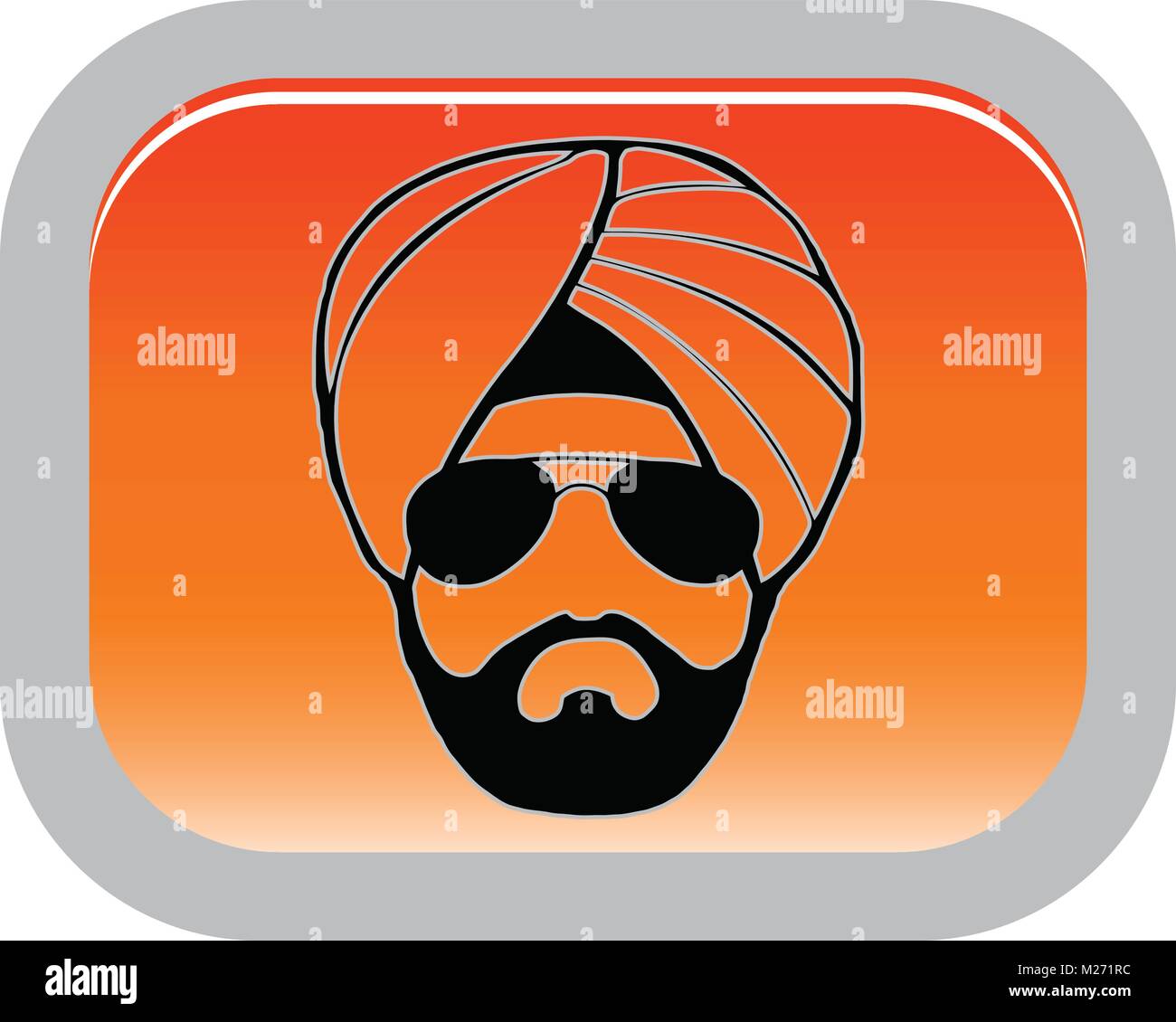 Homme sikh dans un turban, boutons, vector Illustration de Vecteur
