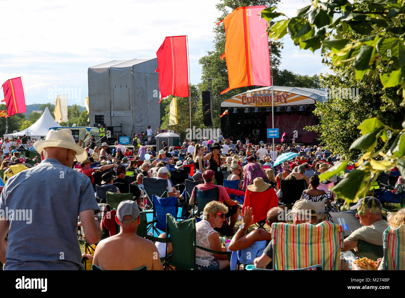 Le Cornbury Music Festival 2017 de la Great Tew Estate - Stade et la foule [Tout] Trevaskis Crédit : Banque D'Images
