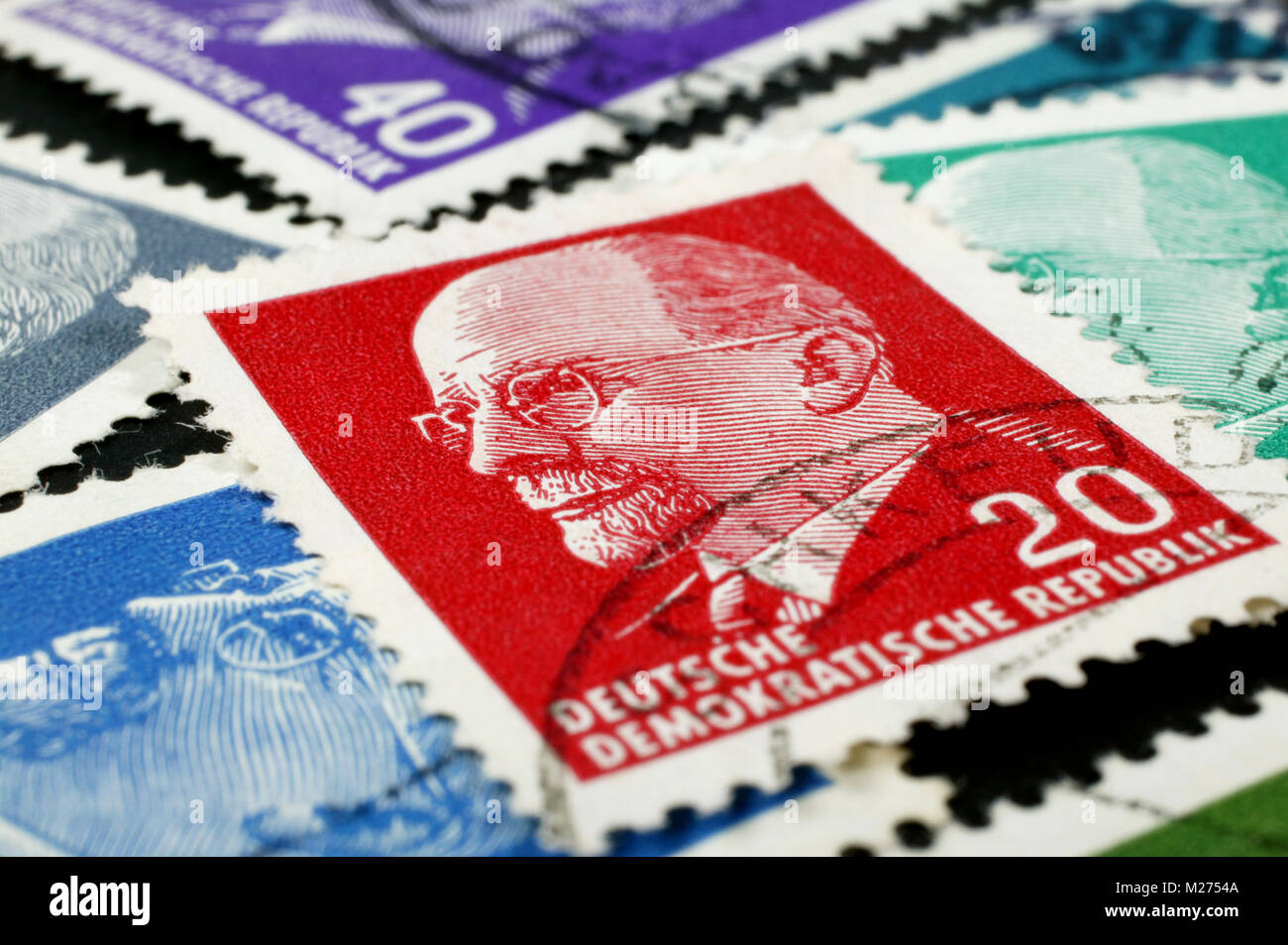 Timbres historiques, Walter Ulbricht, République démocratique allemande Banque D'Images