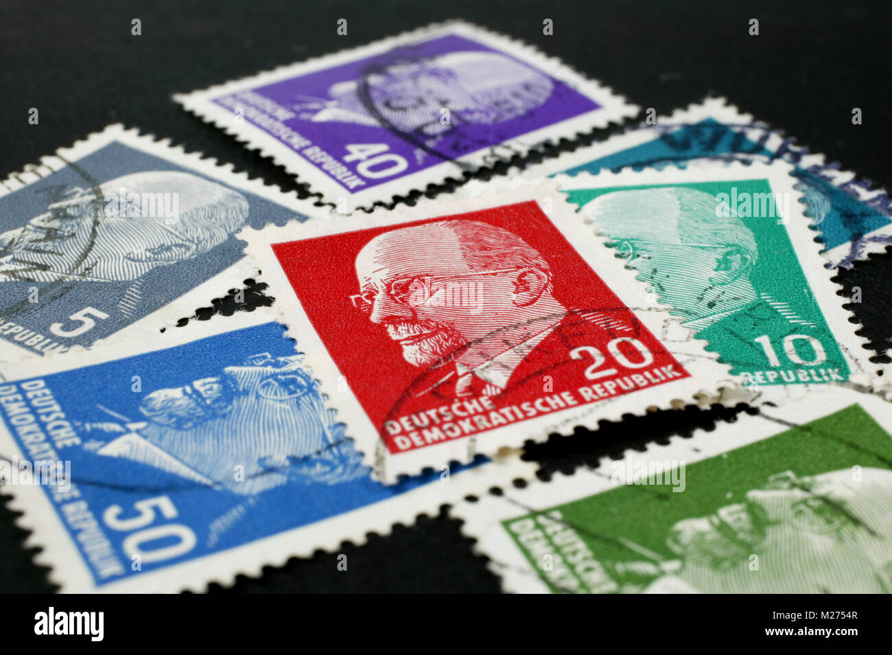 Timbres historiques, Walter Ulbricht, République démocratique allemande Banque D'Images