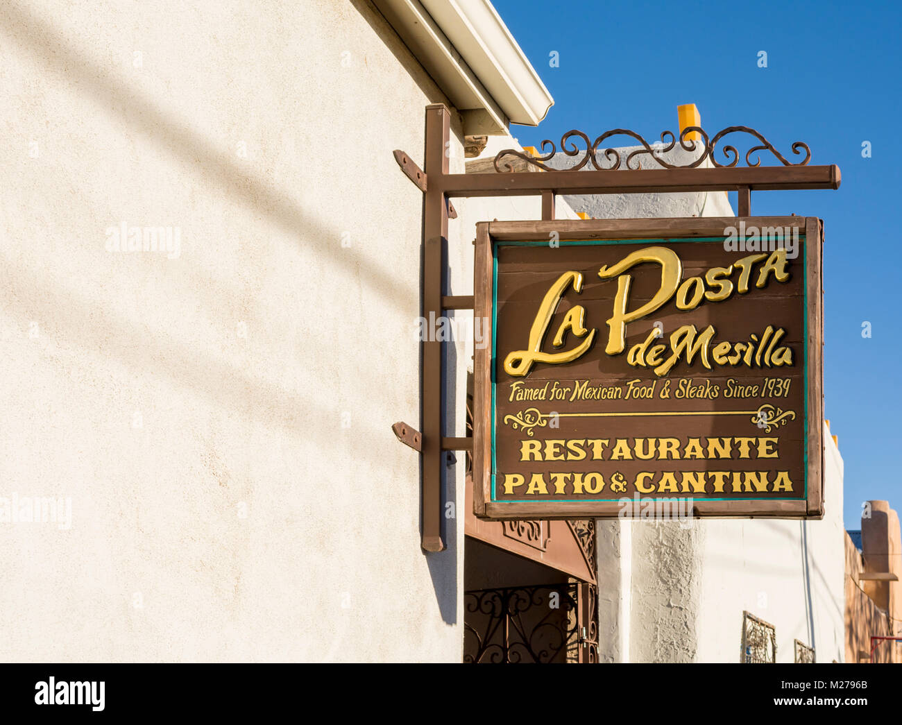 La Posta Mexican restaurant, patio, cantina dans Old Mesilla, Las Cruces, Nouveau Mexique, USA. Banque D'Images