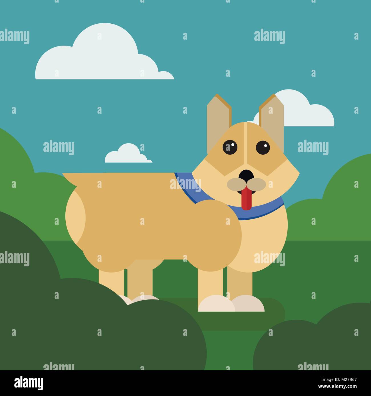 Chiot, Cartoon vector illustration of cute dog Illustration de Vecteur