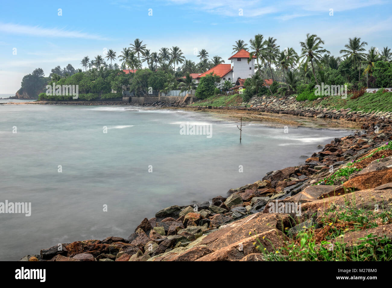 La plage de mirissa, Mirissa, Sri Lanka, Asie Banque D'Images