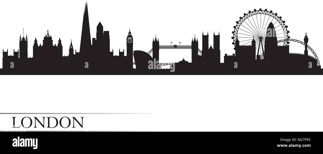 London city skyline silhouette background, vector illustration Illustration de Vecteur