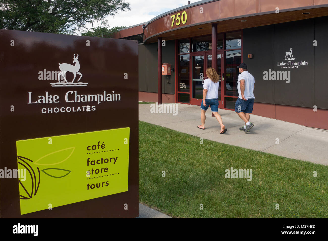 Le lac Champlain Chocolates Burlington VT Banque D'Images