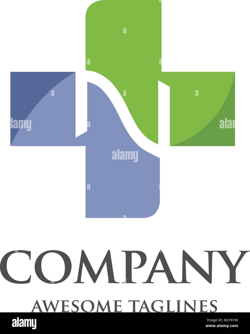 Concept moderne symbole croix avec lettre N pour le logo du centre médical Illustration de Vecteur