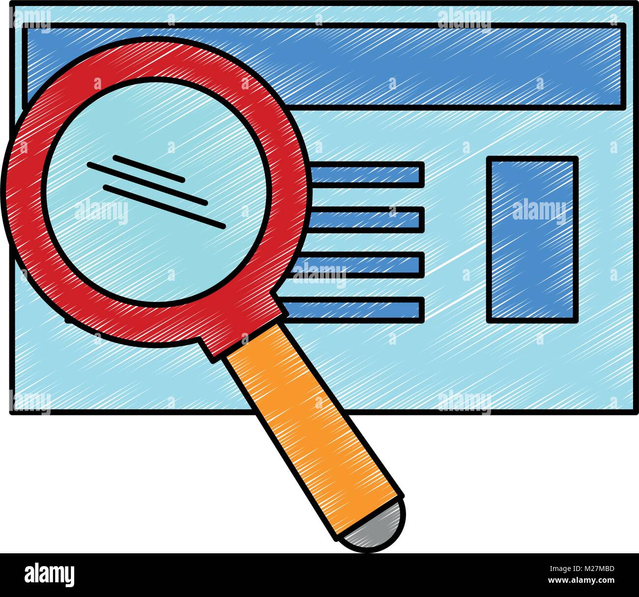 Document d'identification avec loupe Illustration de Vecteur