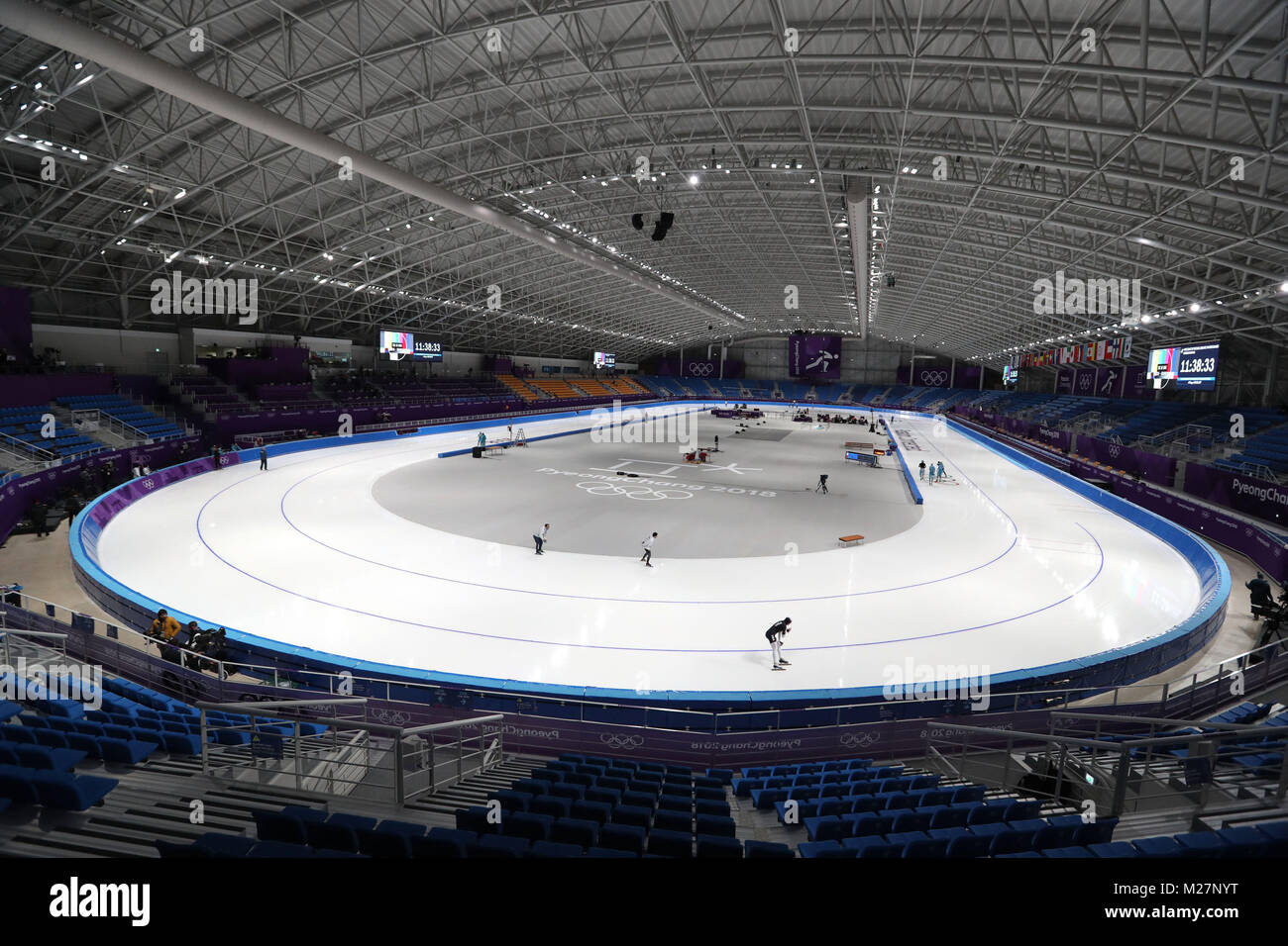 Vue générale de l'Ovale de Gangneung avant les Jeux Olympiques d'hiver 2018 de PyeongChang en Corée du Sud. Banque D'Images