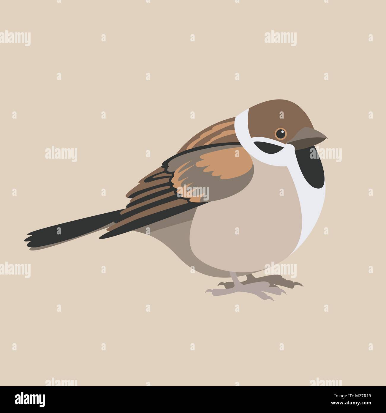 Fat sparrow vector illustration style plat côté profil Illustration de Vecteur Fat sparrow vector illustration style plat côté profil Illustration de Vecteur