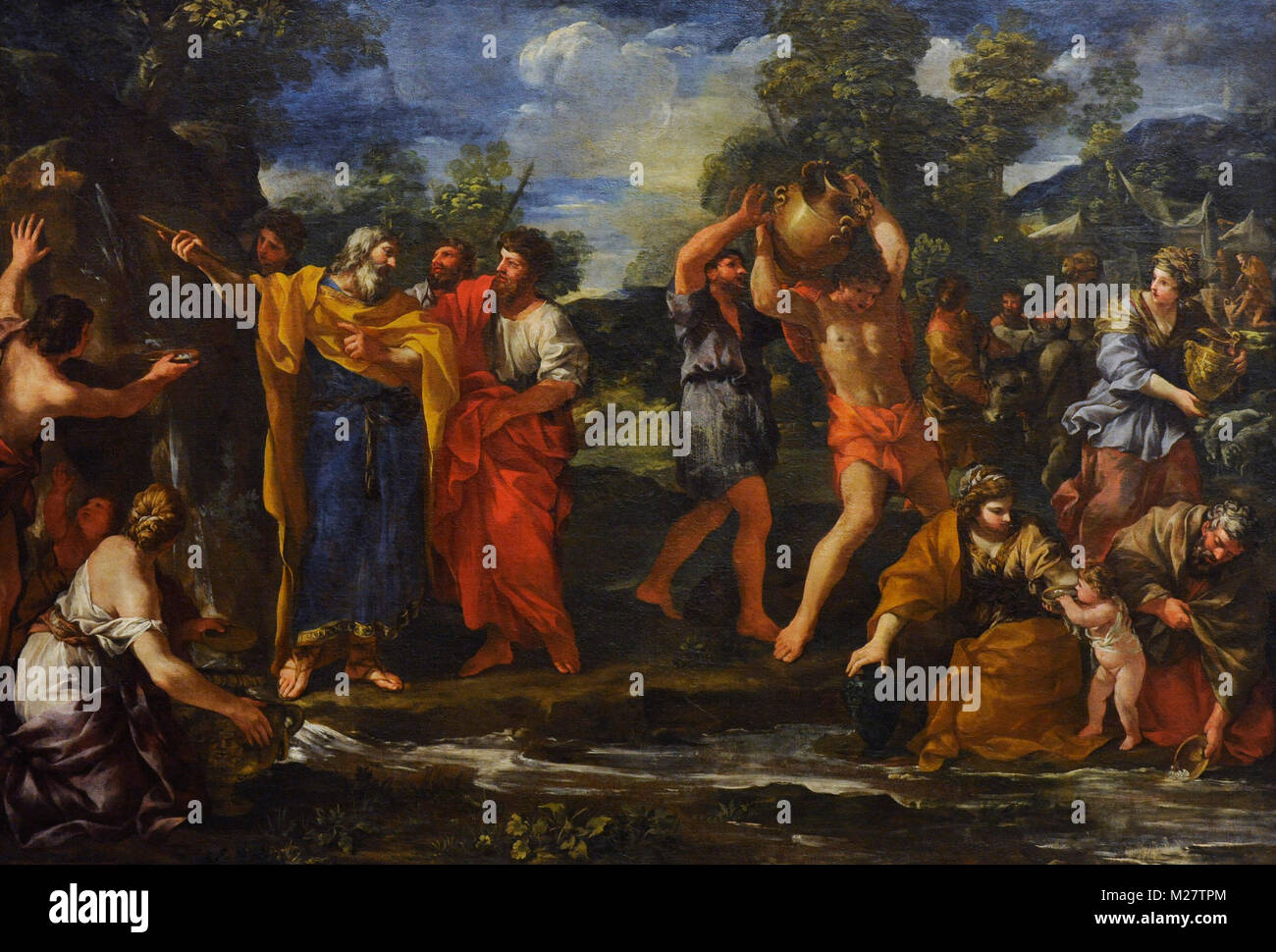 Attribué à Giovanni Francesco Romanelli (1610-1662). Peintre italien. Dessin Moïse l'Eau du Rocher. Galerie nationale. Oslo. La Norvège. Banque D'Images